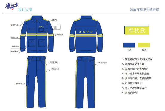 鹽城濱海環(huán)衛(wèi)工作服設計定制案例