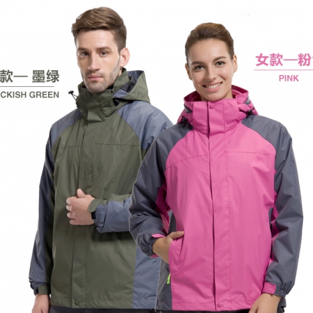 加絨加厚沖鋒衣男女秋冬外套情侶戶外防水透氣登山服CFDG1502